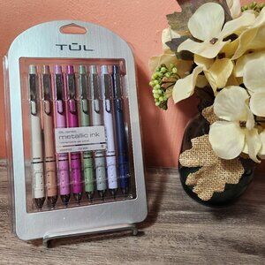 NWT TUL GL Series Gel Pens Assorted Gunmetal Barrel Colors - Assorted Ink 8pk